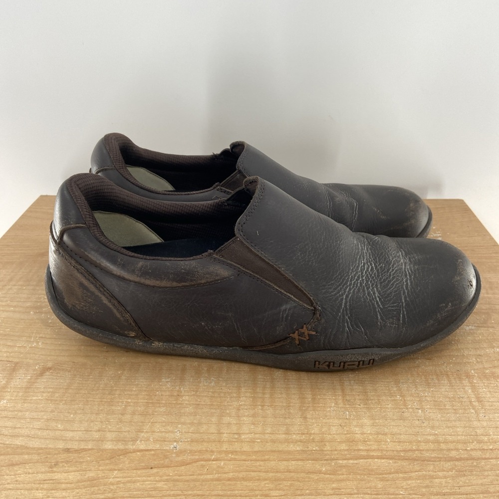 Kuru Kivi Men Sz 12.5 Wide Slip On Shoes Brown‎ Leather Orthotic Loafers Comfort